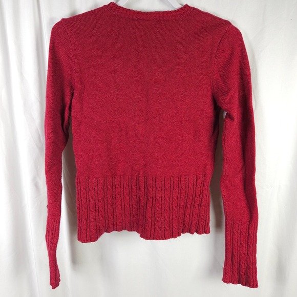 Tommy Hilfiger Youth Large Red Lambswool Crew Neck Sweater Pullover - Picture 3 of 8